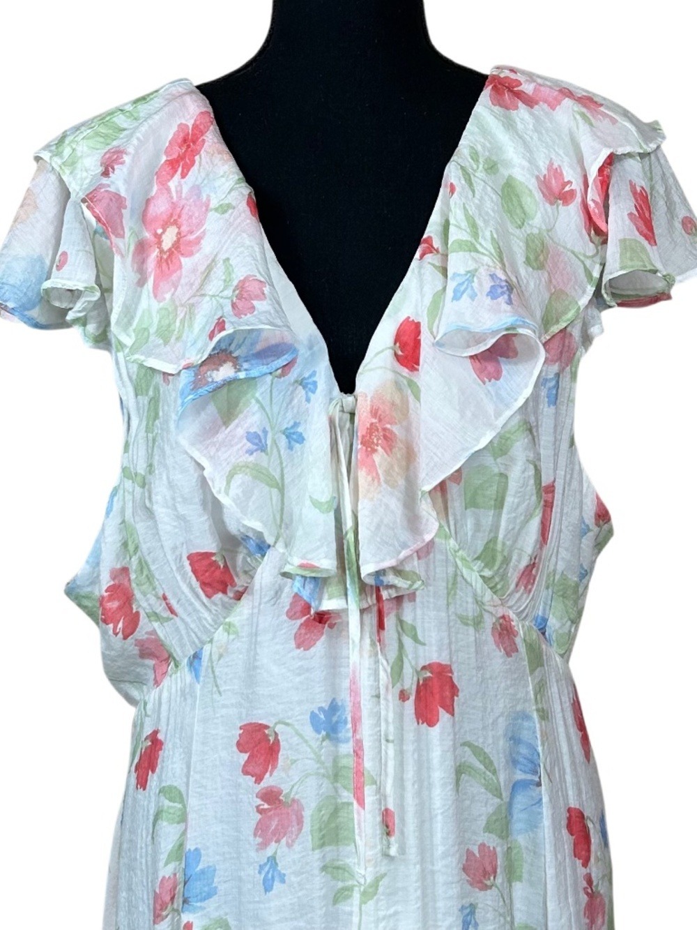 Old Navy Floral Ruffle Sleeve Midi Dress Size XXL - Picture 4 of 9